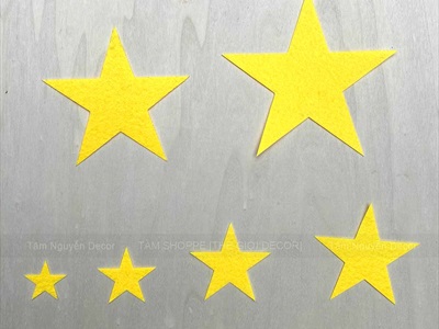 Sao nỉ Vàng phụ kiện Handmade [6 Size] PK-SAO-01